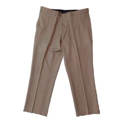 Men's BOTANY 500 Tan Brown Flat Dress Pants Size S38
