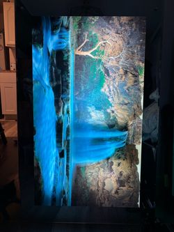 Oversized Electric painting with sounds and moving waterfall