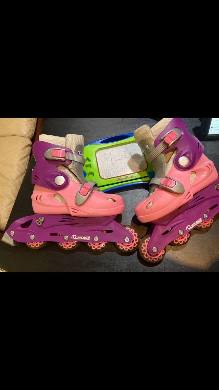 Available ✅Rollerblades Girl’s Adjustable Size 1-4, Fit Sizes 1, 2, 3, 4