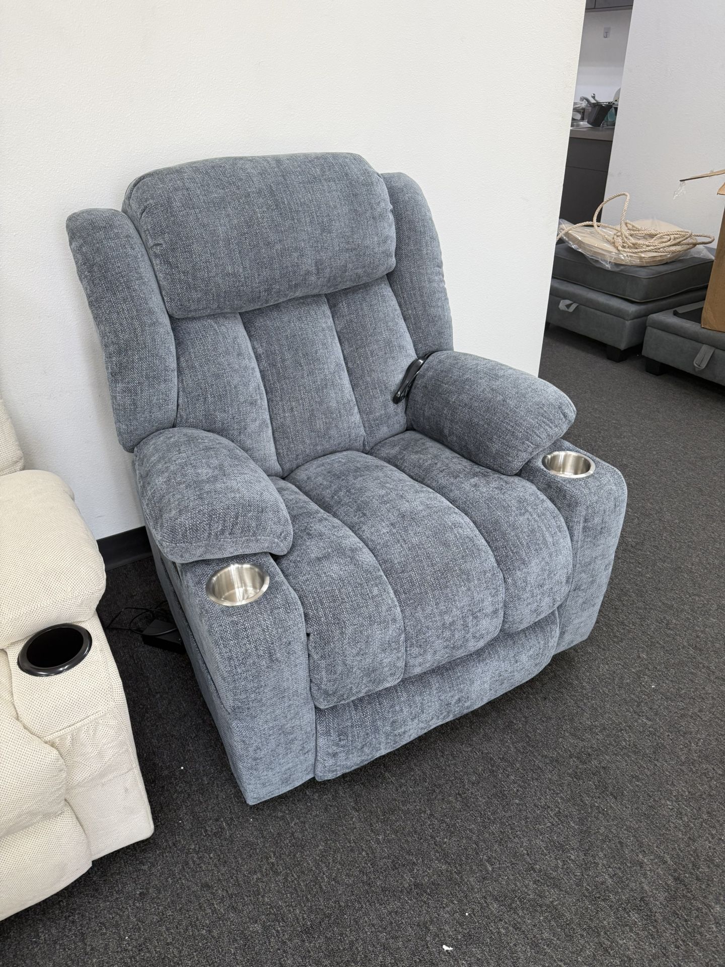 Lift Chair Sofa - Recliner Chair Couch - Blue Fabric