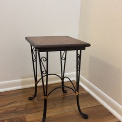 Small wood and iron table