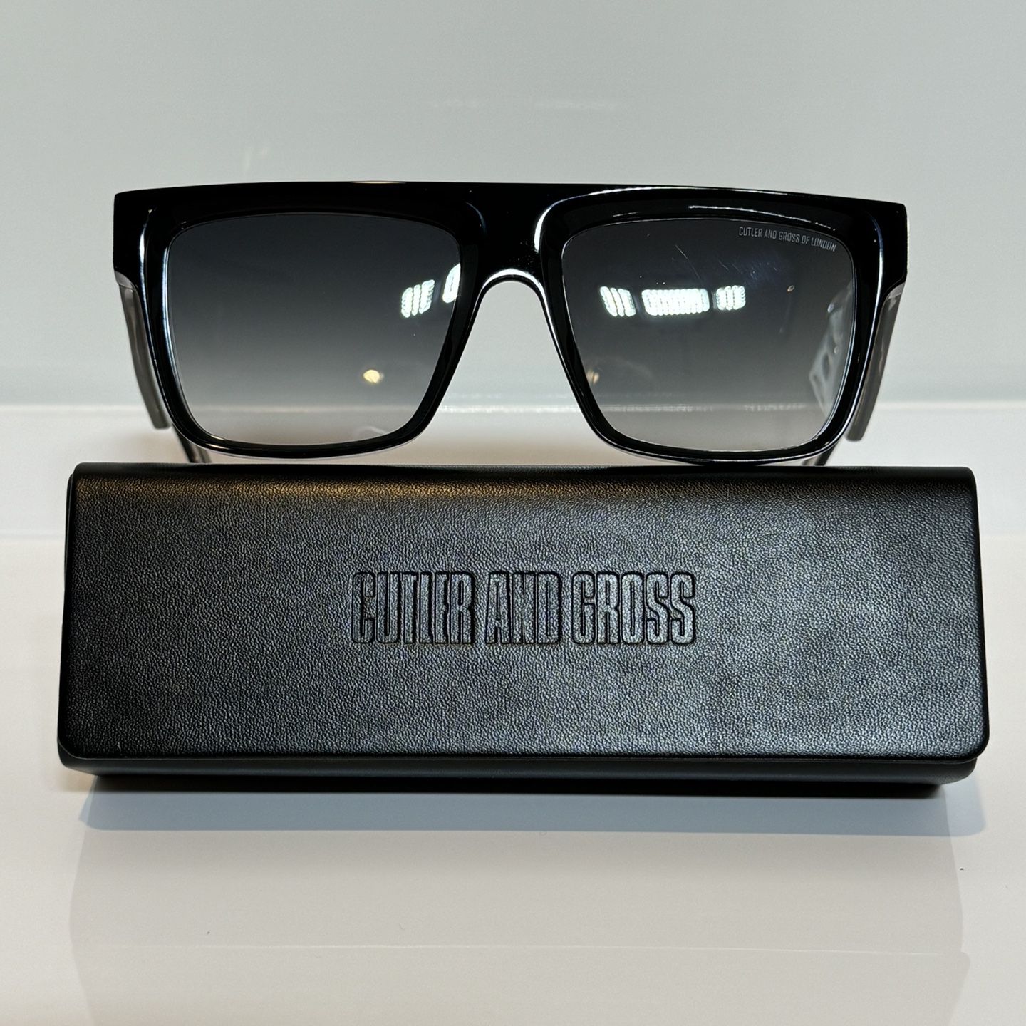New Cutler & Gross 1341S Black Bold Acetate Unisex Sunglasses 55mm