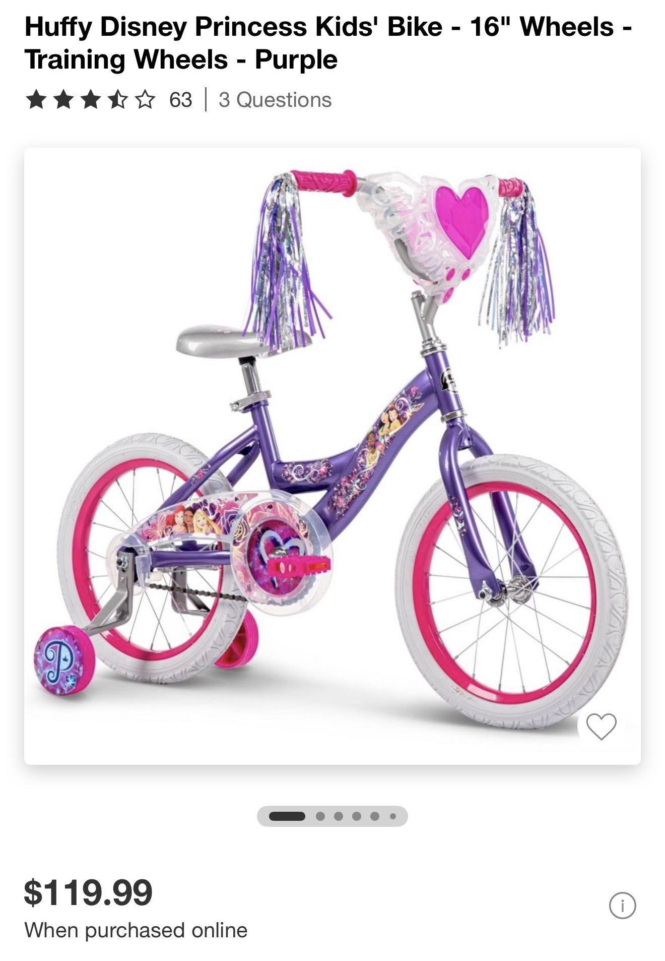 Disney Princess Kids' Bike - 16" Wheels
