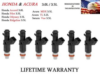 Genuine 2006-07-08-09-10-2011 honda ridgeline 3.5 set of 6 fuel injectors