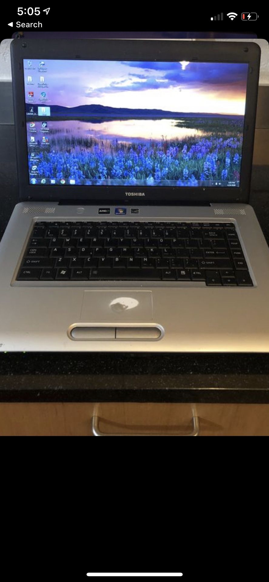Toshiba laptop with Window 7