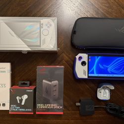 ASUS ROG Ally Z1 Extreme 512GB, 74Wh Battery Upgrade + Case Dock Earbuds Bundle