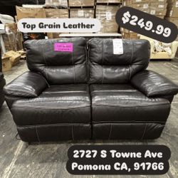 Top Grain Leather  Loveseat 