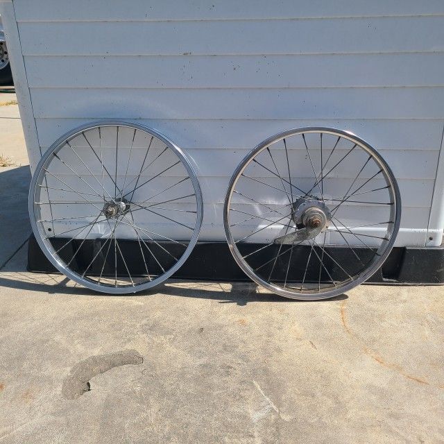 A set of 20" scwinn rims from the 60's back rim center stamped and front rim side stamped $575