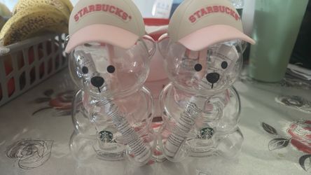 Starbucks pink bear cups