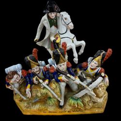 Scheibe Alsbach Porcelain Figure of Napoleon’s Army SIGNED Large sculpture Signed 