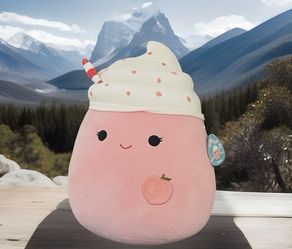 19-20” 🍑RARE Shelbs Peach Milkshake First to Market ~ Fruit Squishmallow Food