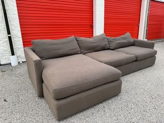 Crate and Barrel Brown Oversized Chaise Sectional – FREE Curbside Delivery