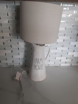 Rae Dunn FARMHOUSE Ceramic Pitcher Table Lamp
