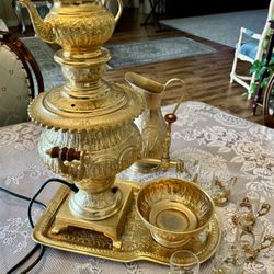 Vintage Samovar Gold Tea Set
