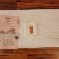Poopoose Baby Diaper Changing Pad Contoured And Has Securment Strap Waterproof