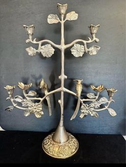 Haverty’s Golden Bird Themed Candle Candelabra - 28” high