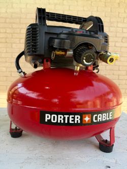 PORTER CABLE PORTABLE AIR COMPRESSOR 6 GAL PANCAKE LIKE NEW CONDITION