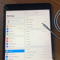 iPad Mini 2 Silver 16g With Cellular And Case And Charger And Cable