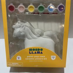 Mondo Llama Paint Your Own Ceramic Unicorn Kit With Paints & Brush Brand New