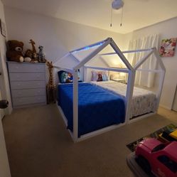 2 House Bed White