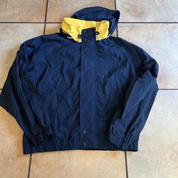 Vintage  90s Tommy Hilfiger Rain Hooded Jacket Navy Sz XXL