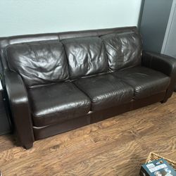 Brown leather Bassett sofa