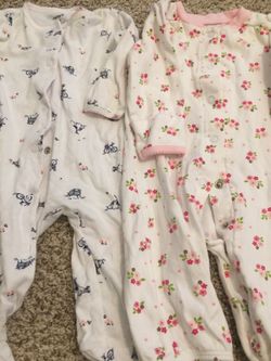 Baby girl clothes 6M pajama & free onesies