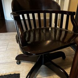 Wood Desk Roller Chair