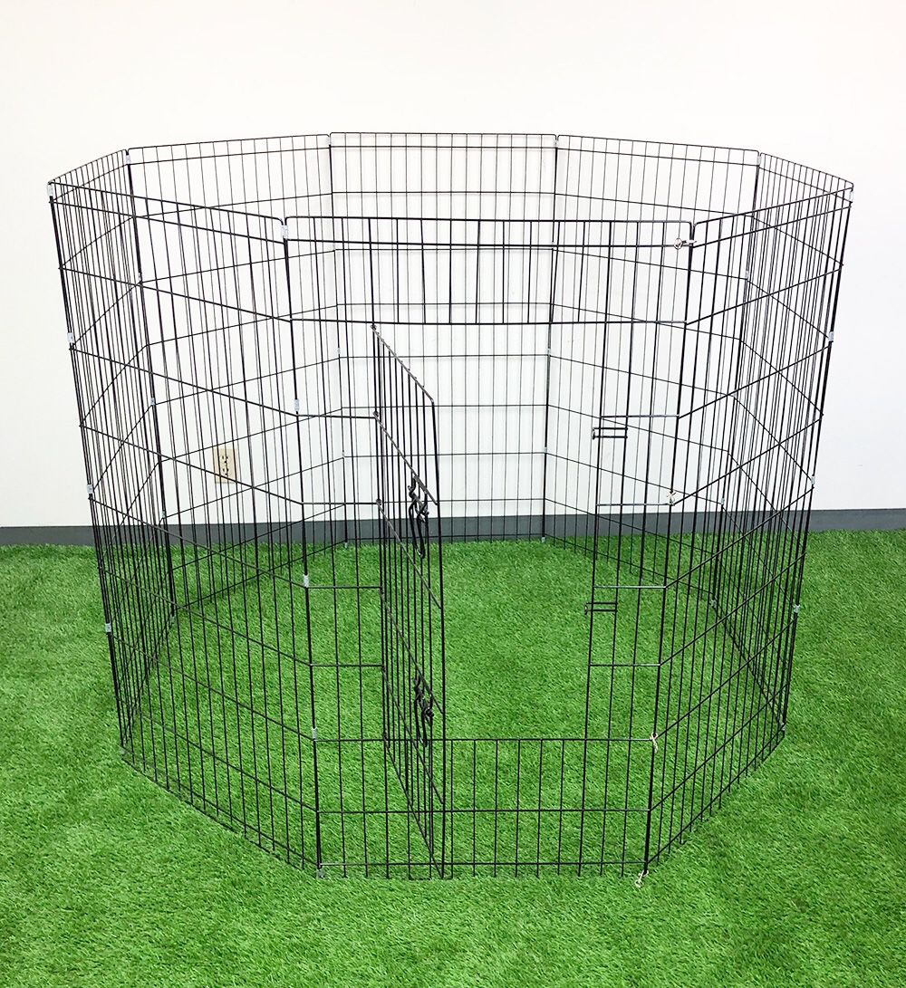 New $45 Foldable 48” Tall x 24” Wide x 8-Panel Pet Playpen Dog Crate Metal Fence Exercise Cage
