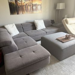 W. Schillig Sectional Sofa And Ottoman 