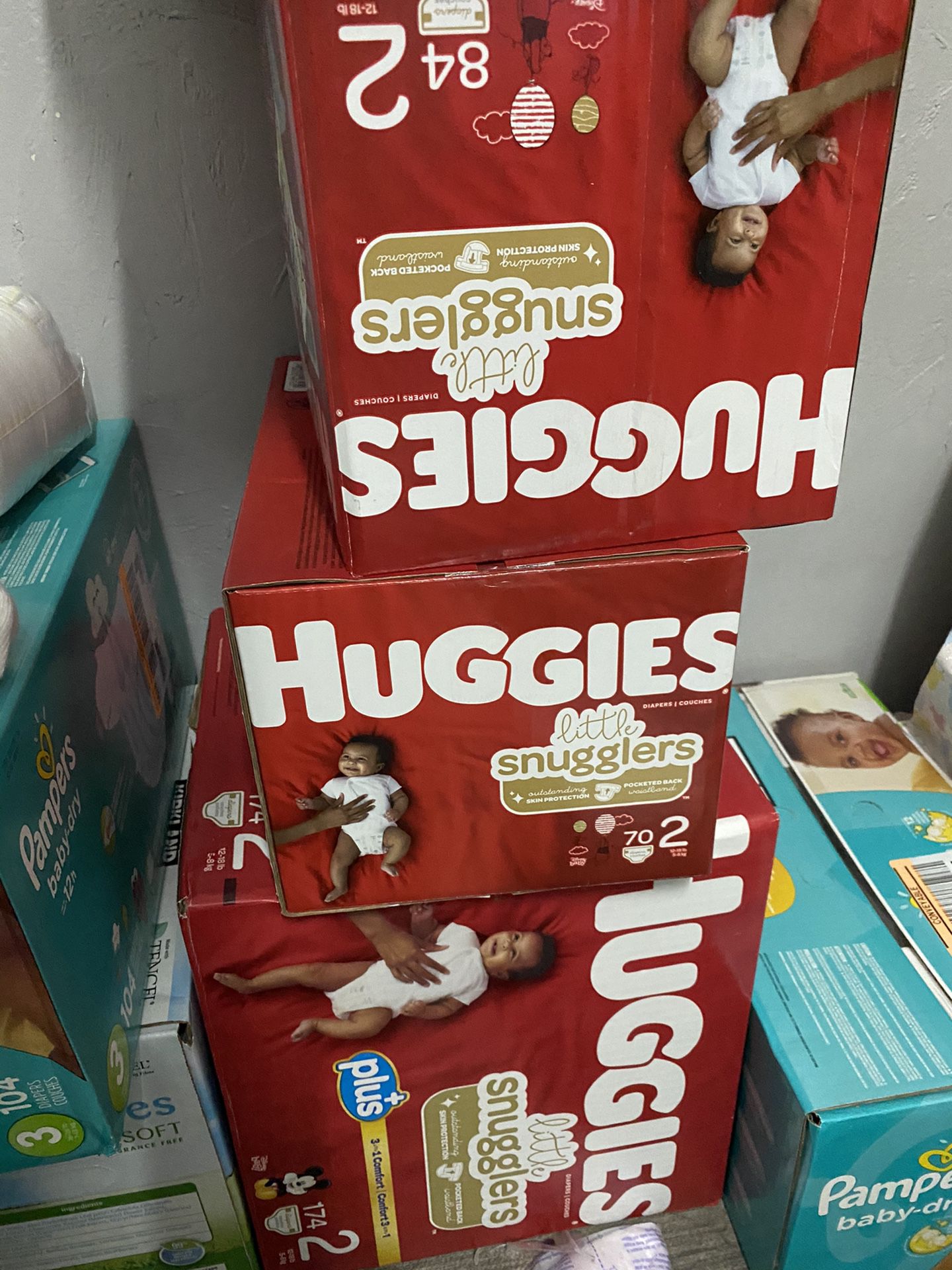 BRAND NEW HUGGIES SIZE 2 DIAPERS