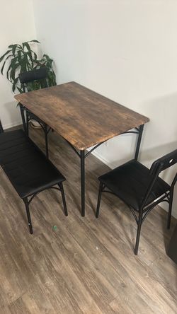 Small kitchen table + chairs &  bench