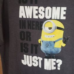 Mens 2XL IS IT AWESOME IN HERE OR IS IT JUST ME Despicable Me Tee NEW