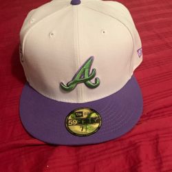 Atlanta Braves New Era White Side Patch 59FIFTY Fitted Hat 