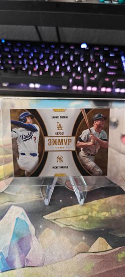 2025 Topps 3X MVP Shohei Ohtani & Mickey Mantle "Welcome to the Club" Gold Sparkle /50