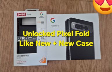 LikeNew Unlocked Google Pixel Fold 256GB Android 5G Foldable Smartphone Phone + NEW ZAGG Case