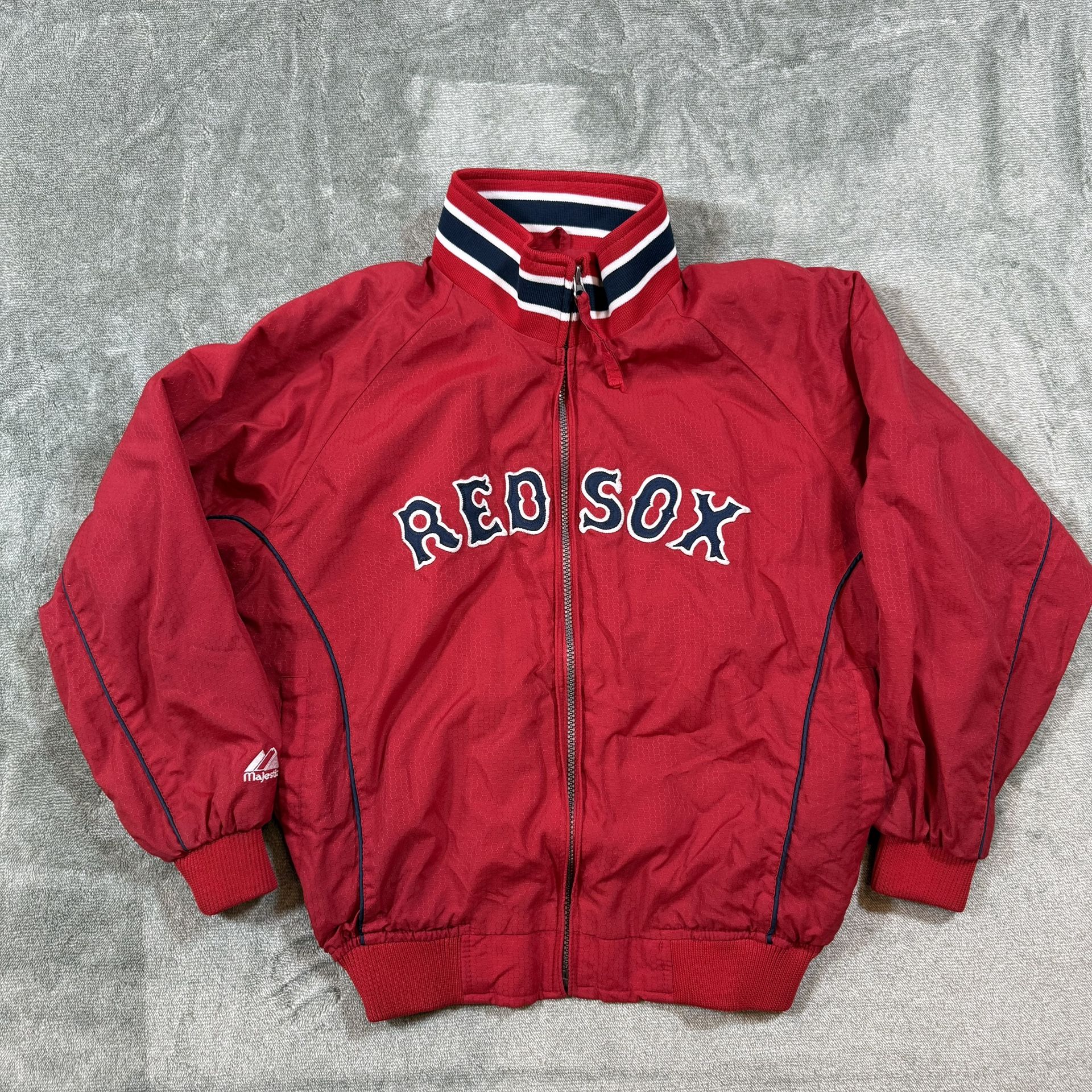 Vintage Majestic Boston Red Sox Bomber Jacket Kids Large Red Zip