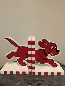 Wood Bookends Doggy Red White $24