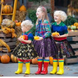 Tutu Girls Halloween Skirts  One Size Spiderweb Costume 