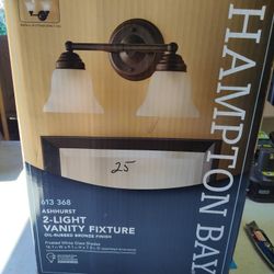 Hampton Bay Ashhurst 2 Light Bathroom Vanity Light Fixture In Oil Rubbed Bronze