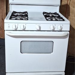 30" White Gas Stove