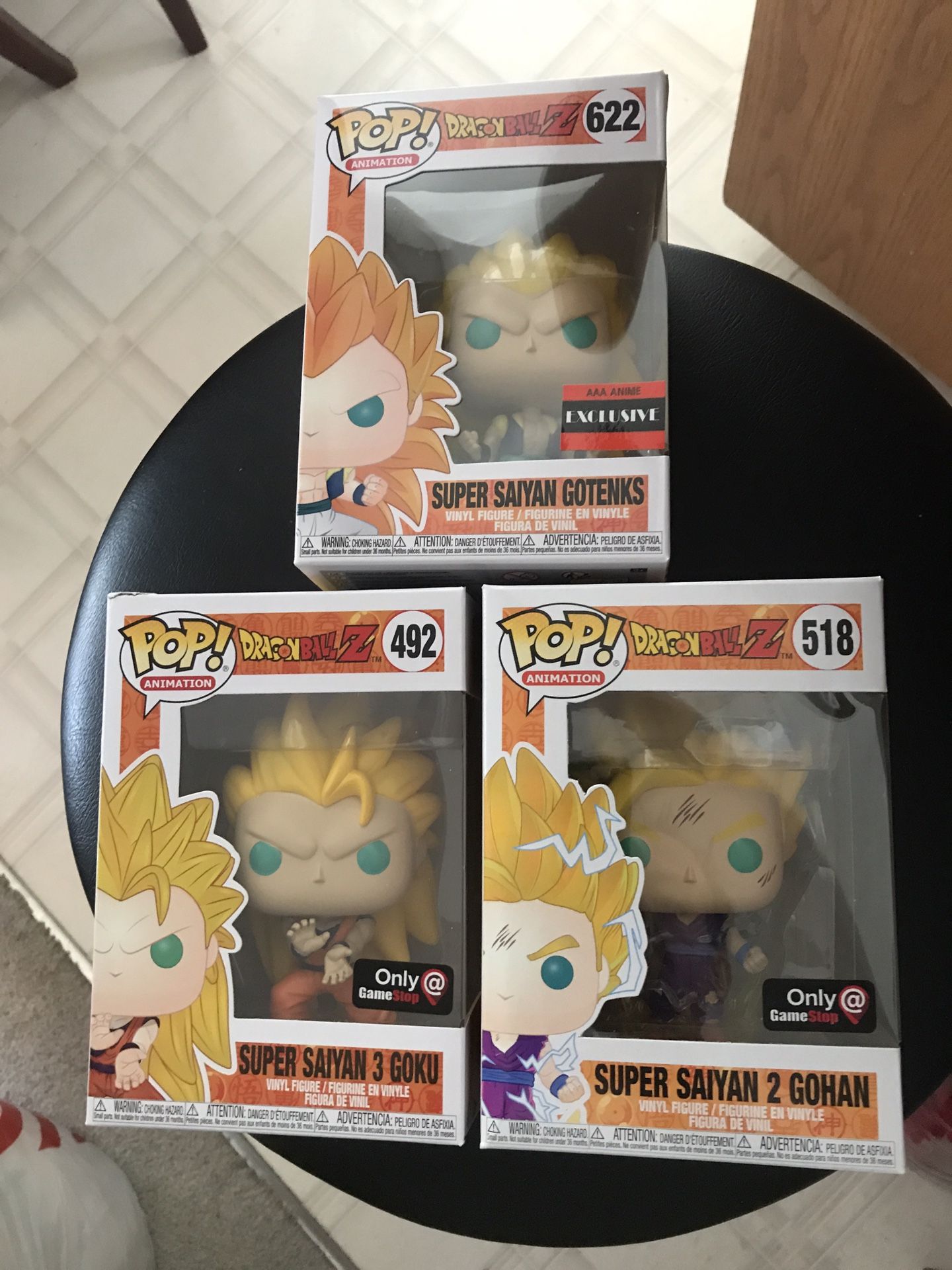Funko pop lot of 3 dragon ball z super saiyan exclusives