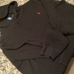 Black Red Polo Thermal Hoodie Xl