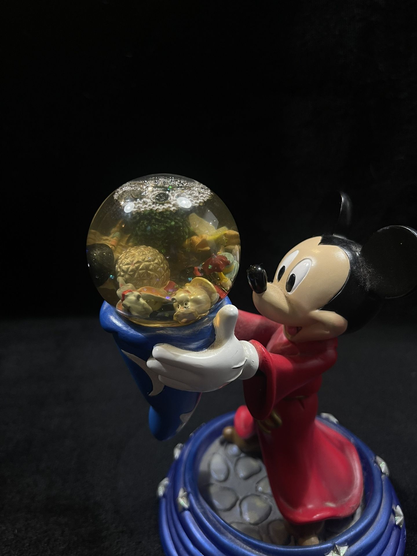 Disney Parks Sorcerer Mickey Mouse Snow Globe Where Magic Lives Collectible 6”