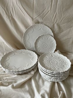 Vintage Lace 12 plates set “Kate Williams Global Design Connections