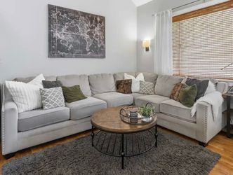 Grey sectional couch