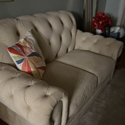 Loveseat Chesterfield Beige/cream 