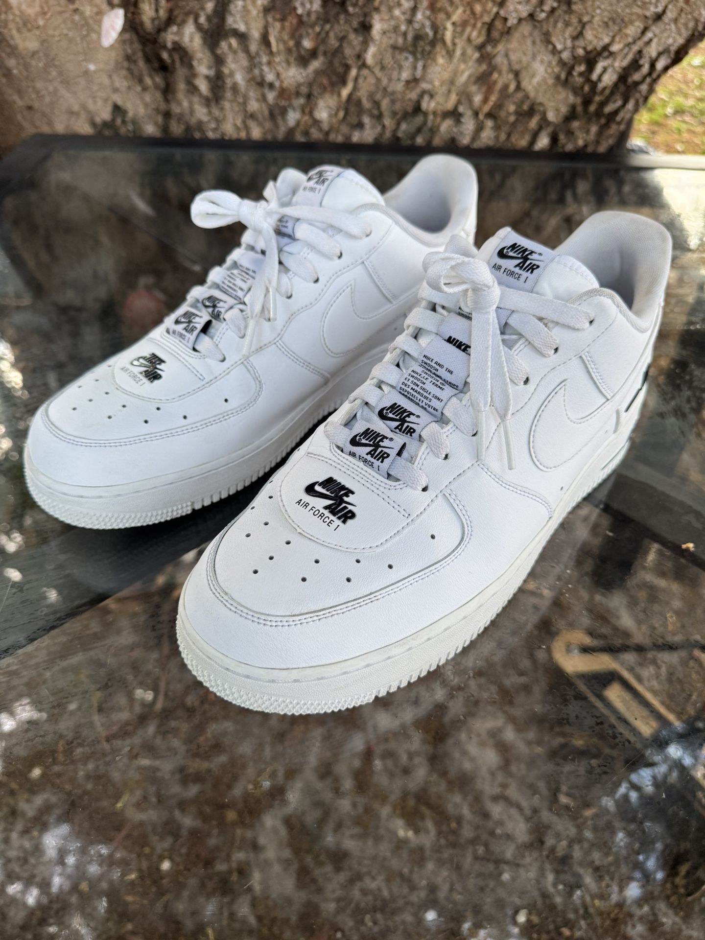 Nike Air Force 1 Double Air Added White Black Low Top Men's Size 11 CJ1379-100
