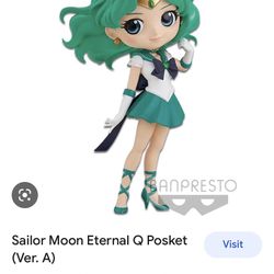 NEW Q Posket Sailor Moon Super Sailor Neptune Japan Japenese Japan Cartoon Character Collectible Collection Toy Figure Statue New In Box
