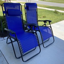 Recliner Lounge Chairs (set Of 2) Cobalt Blue